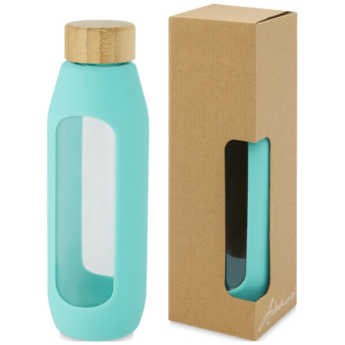 Bouteille publicitaire avec grip silicone 600 ml TIDAN Vert marée